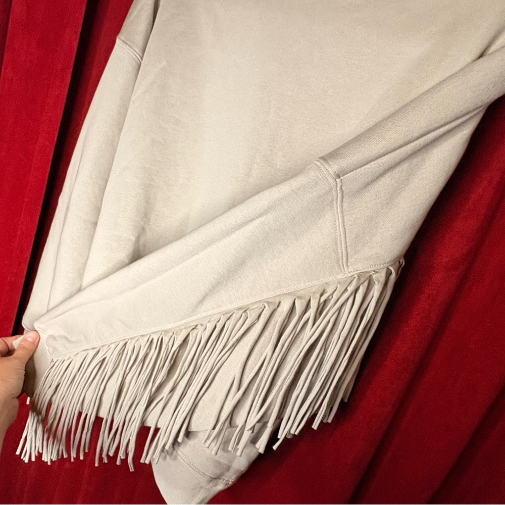 GAP Cream Fringe Sleeve Sweatshirt - Picture 5 of 8